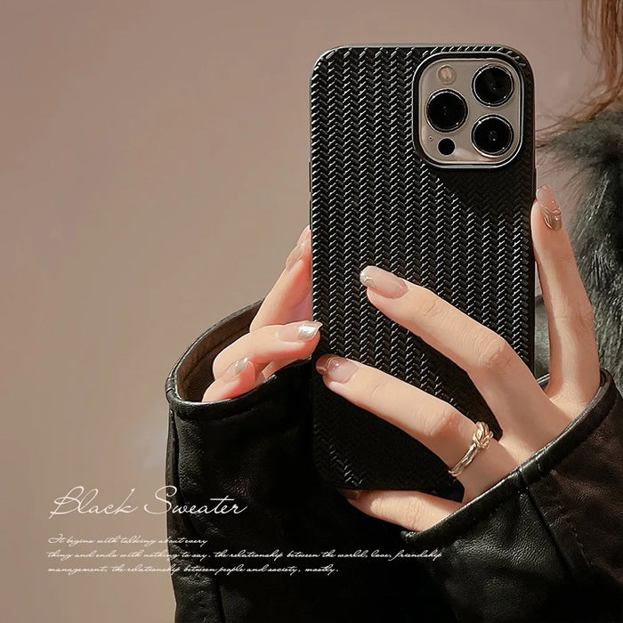 Woven Pattern Phone Case For iPhone