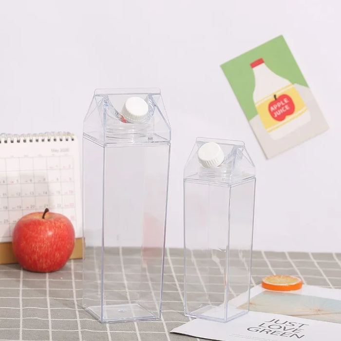 Transparent Milk Carton Style Juice Bottle